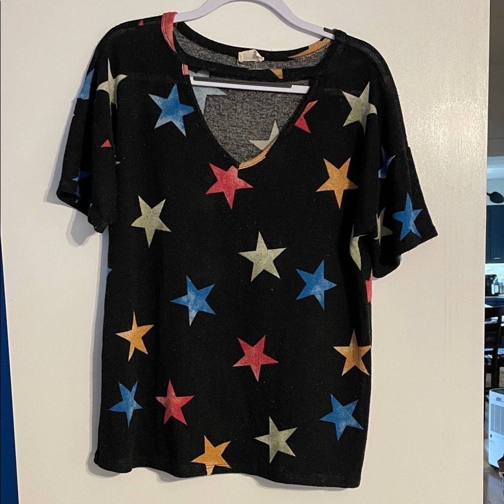 BiBi Black Starry Short Sleeve Tee